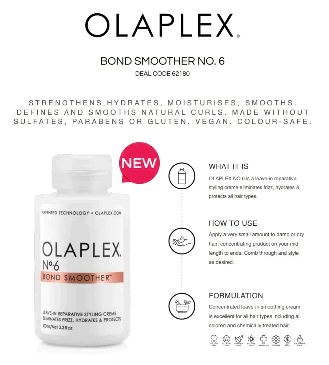 OLAPLEX no 6 Bond smoother 100 ml - Buynowpakistan