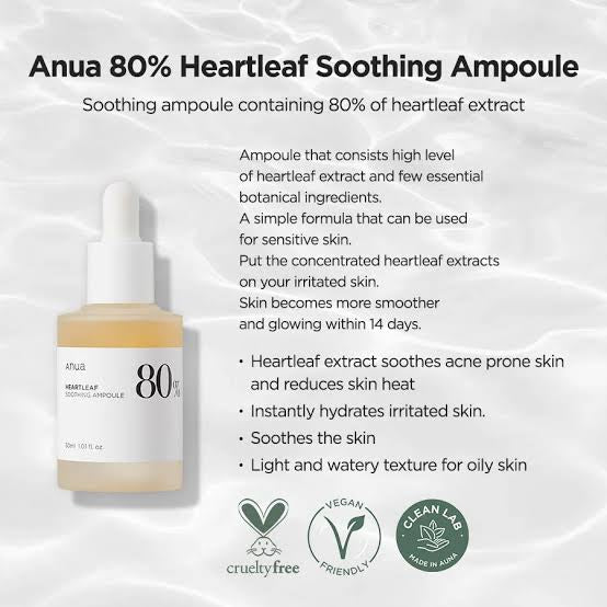 ANUA HEARTLEAF 80% SOOTHING AMPOULE