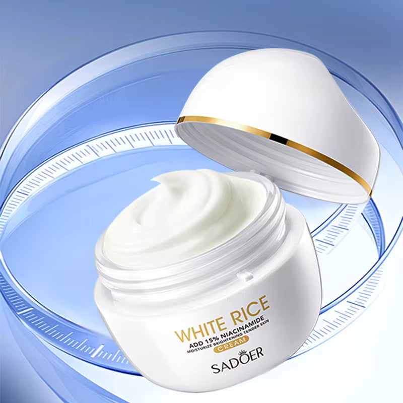 SADOER White Rice + 15% Niacinamide Brightening Moisturizer Cream – Illuminate, Hydrate & Even Your Skin Tone