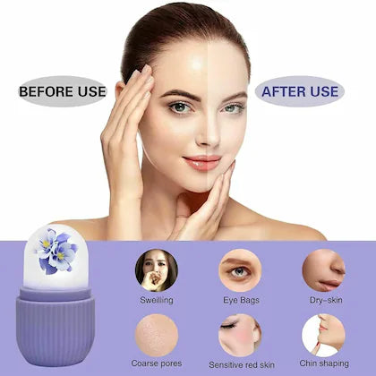 Reusable Ice Roller for Face & Skin Care – Reduces Puffiness and Pores